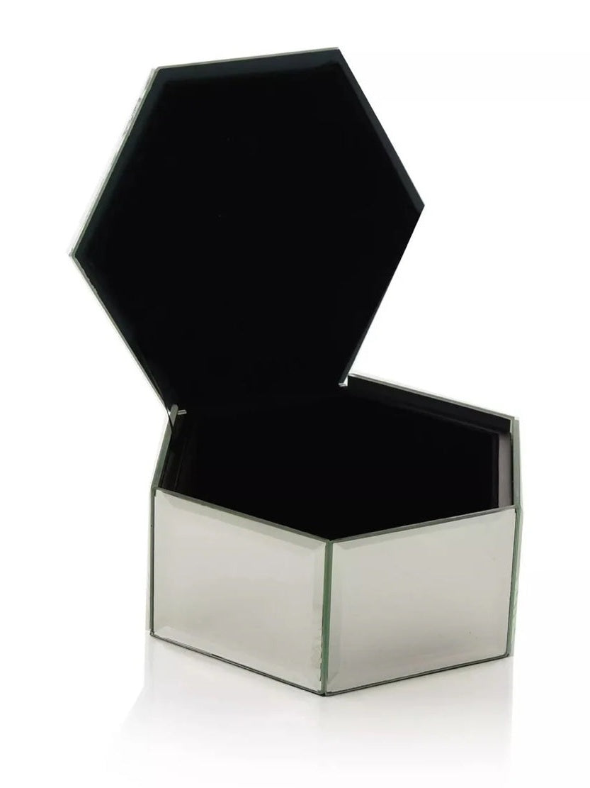 Mirrored Jewellery Box Hexagon