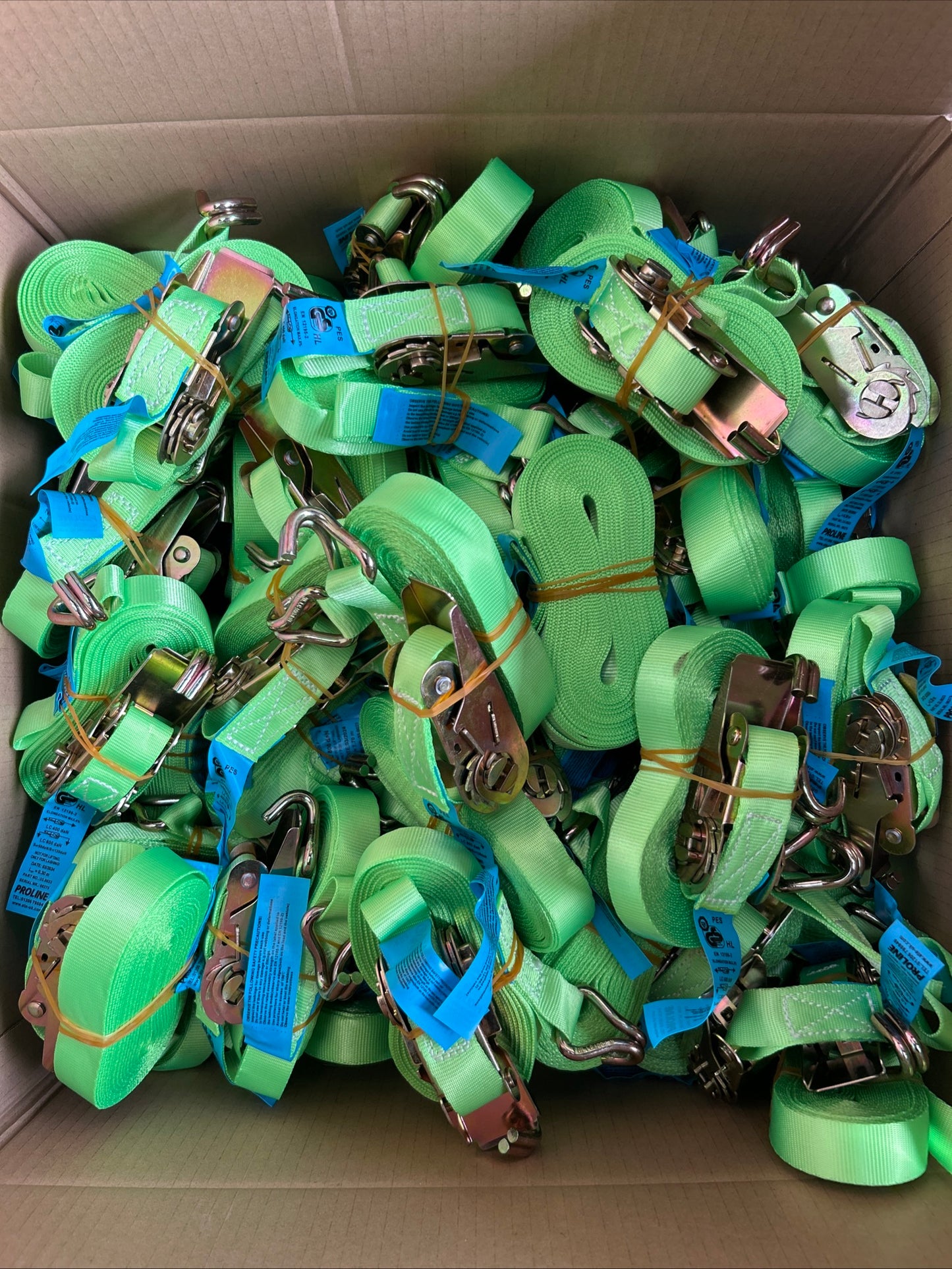75 Proline Ratchet Lashing Straps Green 800KG