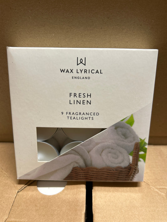 Joblot: Wax Lyrical Fresh Linen Tealights (96 units)