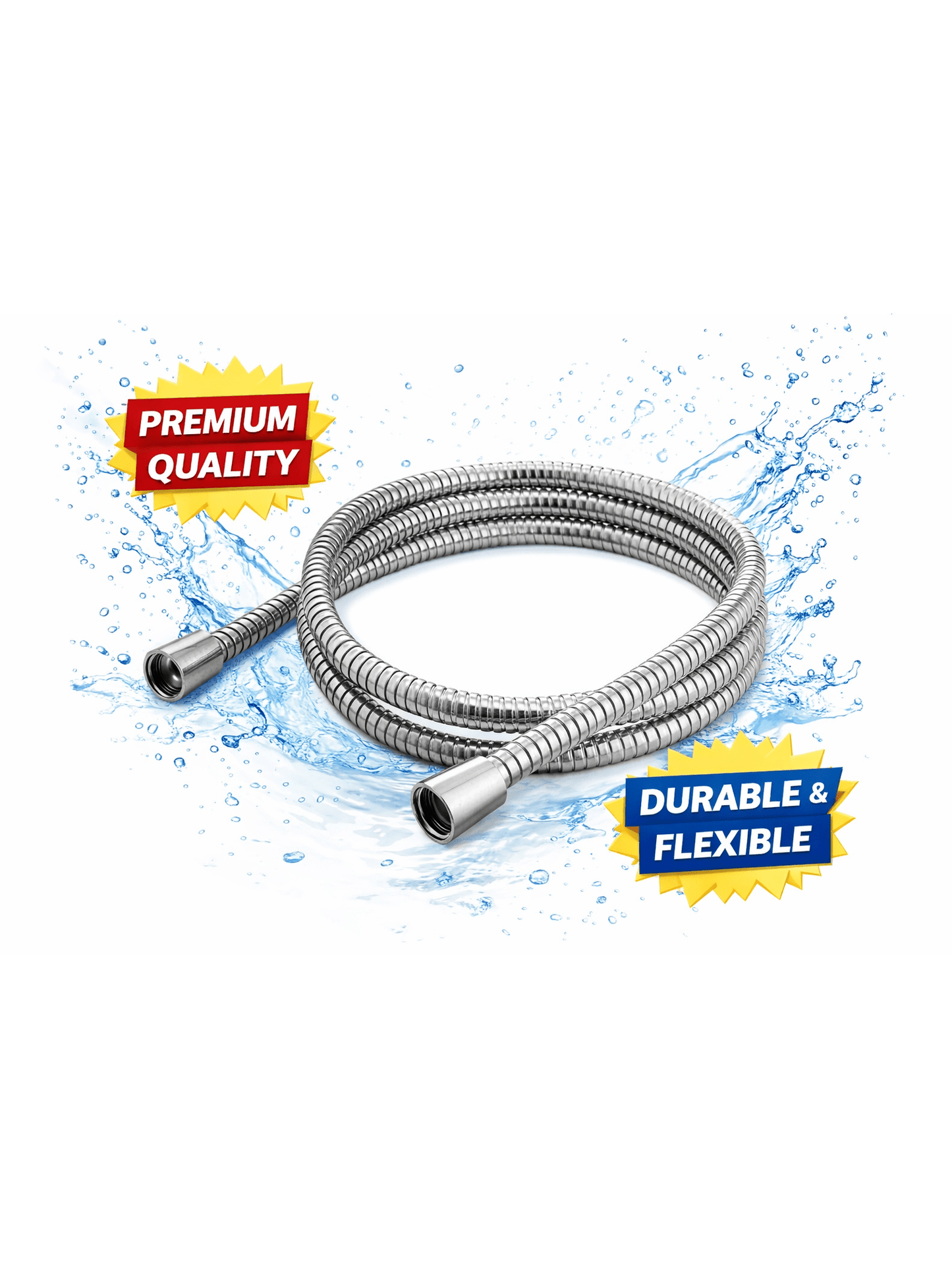 Chrome Shower Hose 1.7M Anti-Kink Flexible