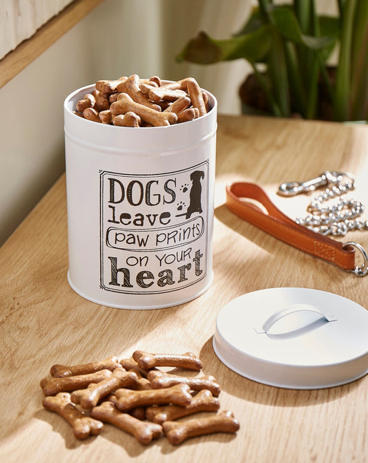 110x Large Metal Dog Treat Paw Print Tin