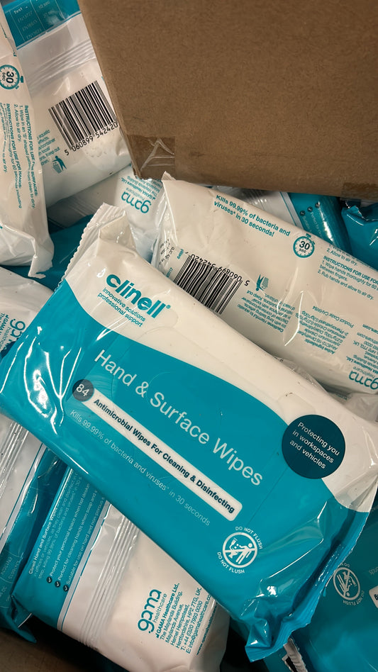 1728x Clinell Hand & Surface Wipes